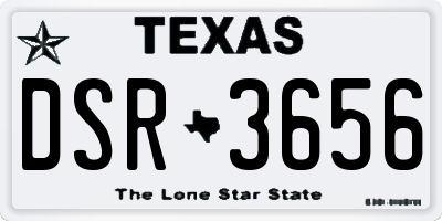 TX license plate DSR3656