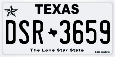 TX license plate DSR3659