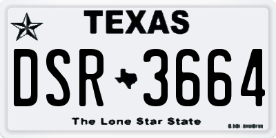 TX license plate DSR3664