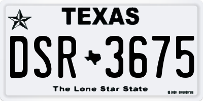 TX license plate DSR3675