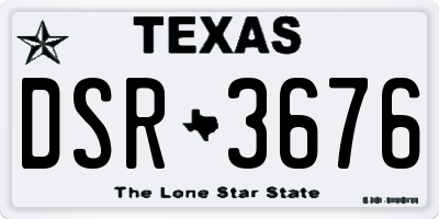 TX license plate DSR3676