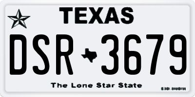 TX license plate DSR3679