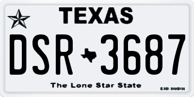 TX license plate DSR3687