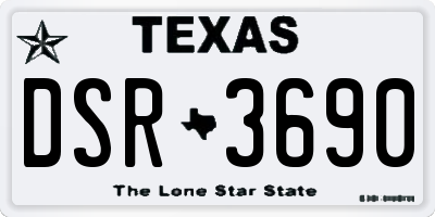 TX license plate DSR3690