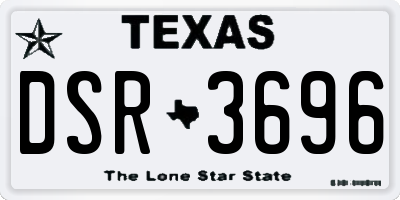 TX license plate DSR3696
