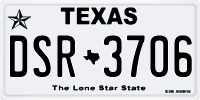TX license plate DSR3706