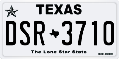 TX license plate DSR3710