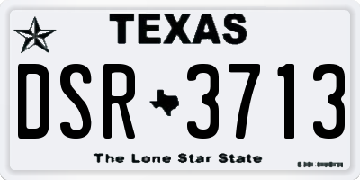 TX license plate DSR3713