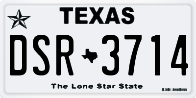 TX license plate DSR3714