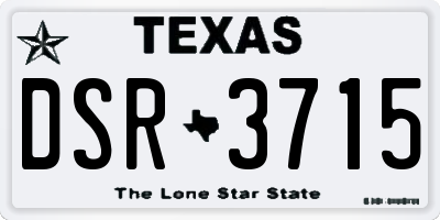 TX license plate DSR3715