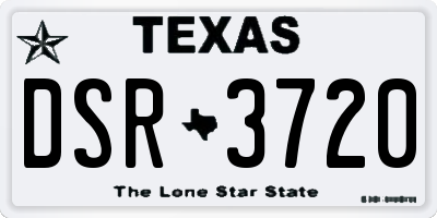 TX license plate DSR3720