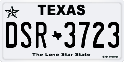 TX license plate DSR3723