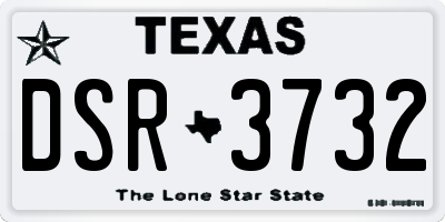TX license plate DSR3732
