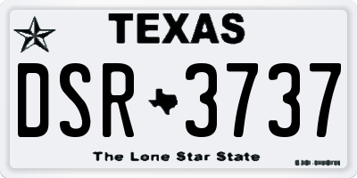 TX license plate DSR3737
