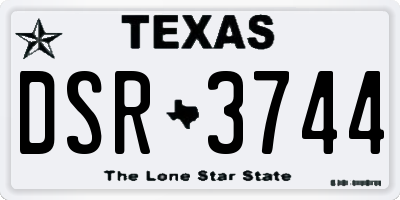 TX license plate DSR3744