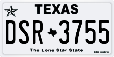 TX license plate DSR3755