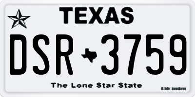 TX license plate DSR3759