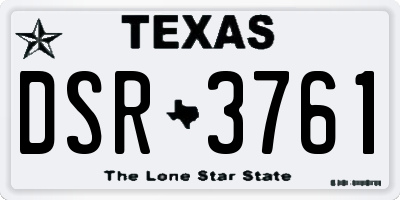 TX license plate DSR3761