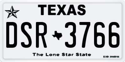 TX license plate DSR3766
