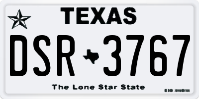 TX license plate DSR3767
