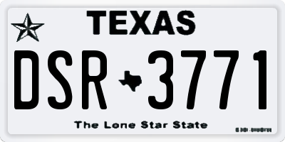 TX license plate DSR3771
