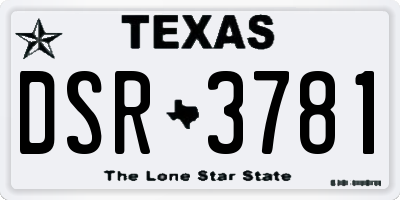 TX license plate DSR3781