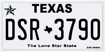 TX license plate DSR3790