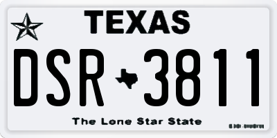 TX license plate DSR3811