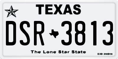 TX license plate DSR3813