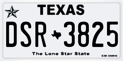 TX license plate DSR3825