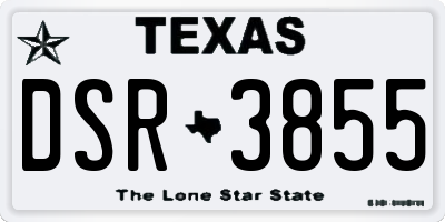 TX license plate DSR3855
