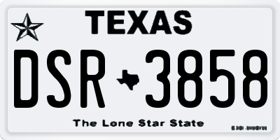TX license plate DSR3858