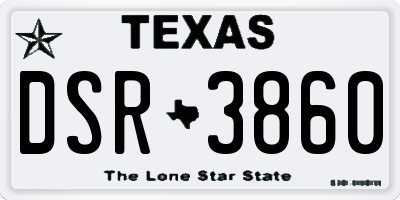 TX license plate DSR3860