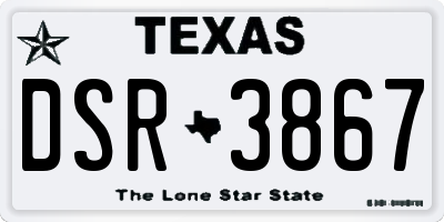 TX license plate DSR3867