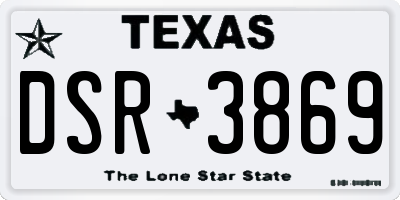 TX license plate DSR3869