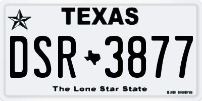 TX license plate DSR3877