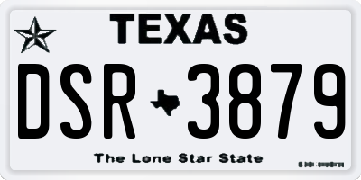 TX license plate DSR3879