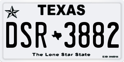 TX license plate DSR3882