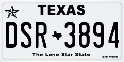 TX license plate DSR3894