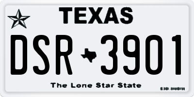 TX license plate DSR3901