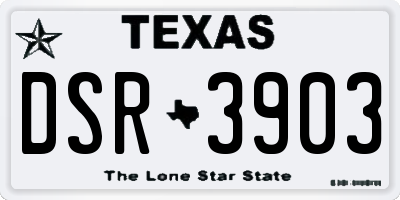 TX license plate DSR3903