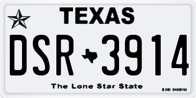 TX license plate DSR3914