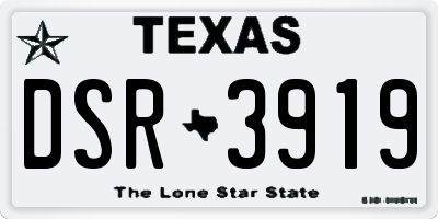 TX license plate DSR3919