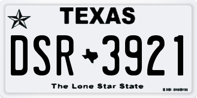 TX license plate DSR3921