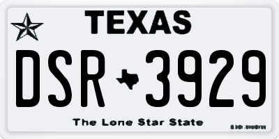 TX license plate DSR3929