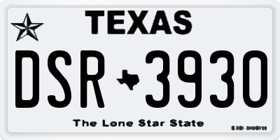 TX license plate DSR3930