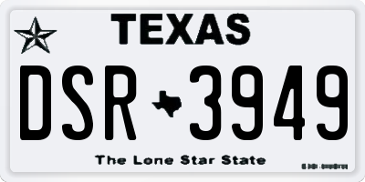 TX license plate DSR3949