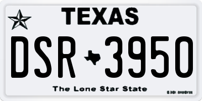 TX license plate DSR3950
