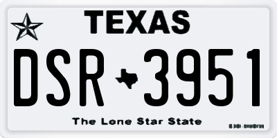 TX license plate DSR3951