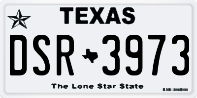 TX license plate DSR3973